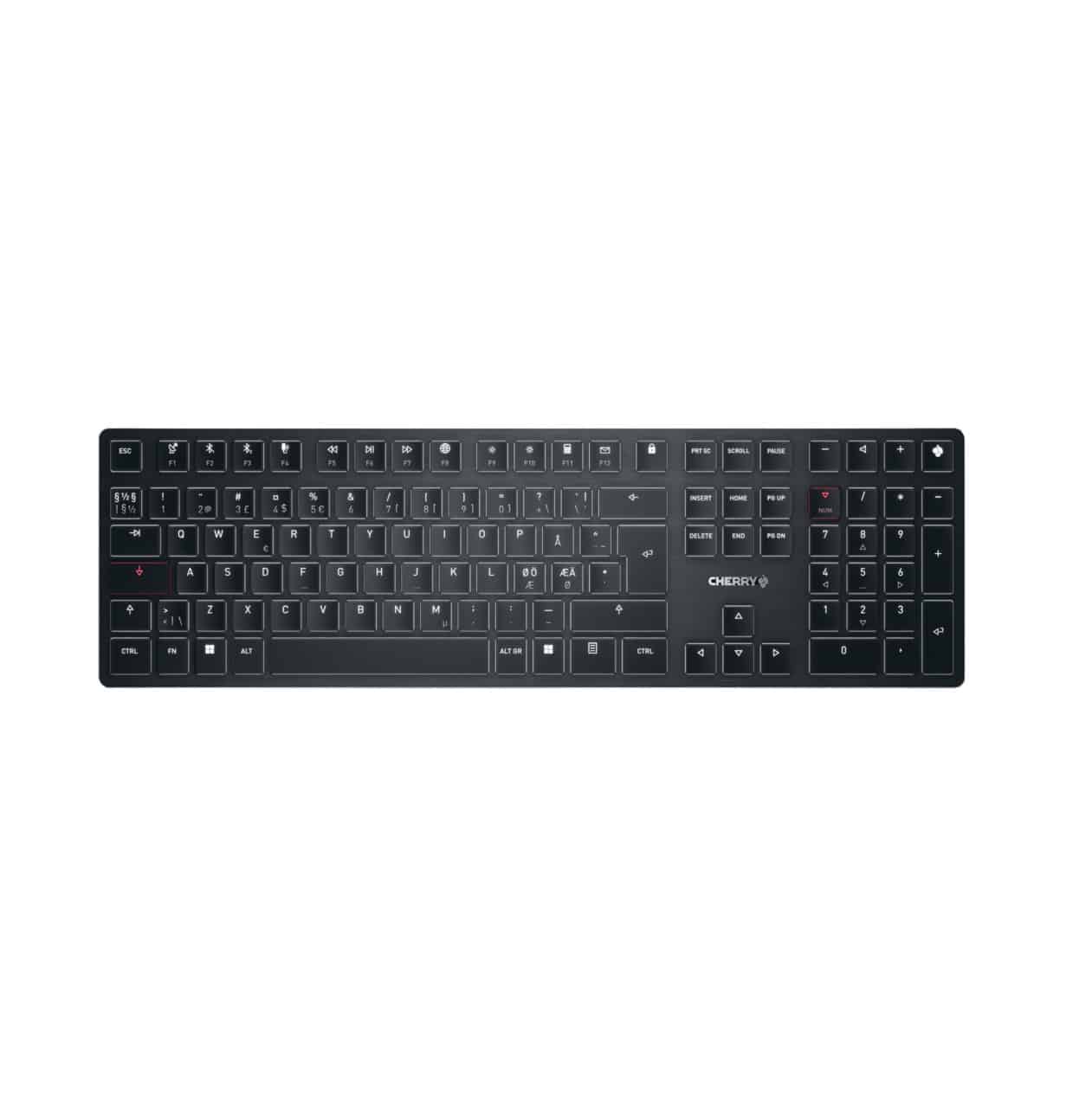 CHERRY CHERRY KW X ULP tastatur Universel USB + RF Wireless + Bluetooth QWERTY Nordisk Sort