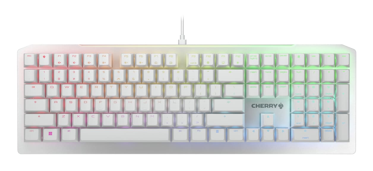 CHERRY CHERRY MV3.0 RGB tastatur Spil USB QWERTY Engelsk Sølv, Hvid